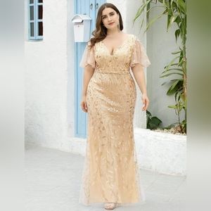 Ever Pretty Hold Tulle Sequin Formal Dress 22 Mother of Bride Groom